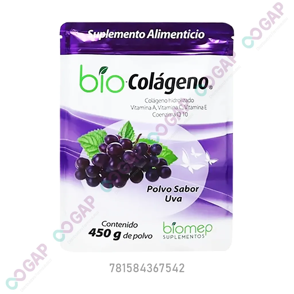 BIO-COLAGENO SABOR UVA BOLSA 450 G