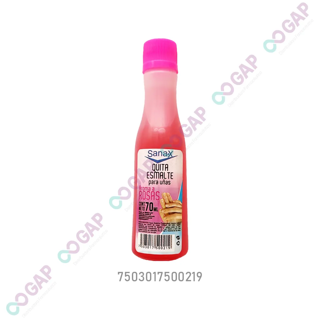 ACETONA QUITA ESMALTE SANAX 70 ML AROMA A ROSAS