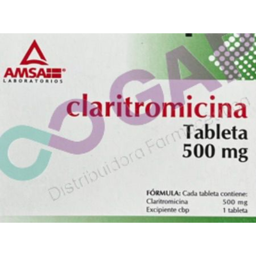 GE CLARITROMICINA AMSA 500 MG 10 TABLETAS