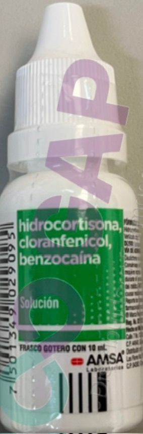 GE HIDROCORTISONA/CLORANFENICOL/BENZOCAINA SOL OTICA FCO 10 ML