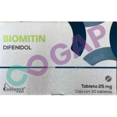 GE DIFENIDOL BIOMITIN 25 MG 30 TABLETAS