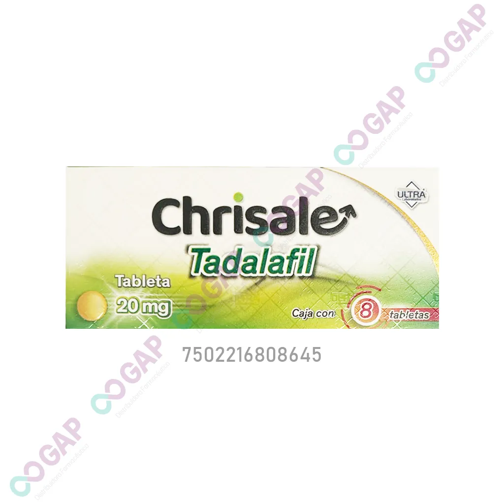 GE TADALAFIL CHRISALE 20 MG C/8 TAB ULTRA