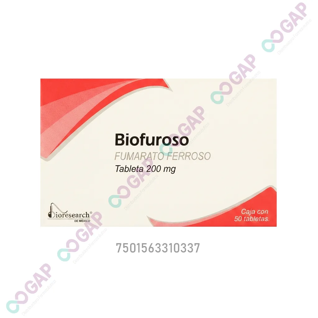 GE FUMARATO FERROSO 200MG C/ 50 TAB BIOFUROSO