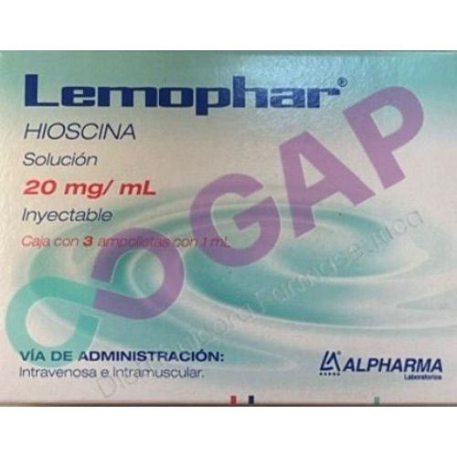 GE HIOSCINA LEMOPHAR SOL INY 20MG/ML CAJA C/3 AMP 1 ML
