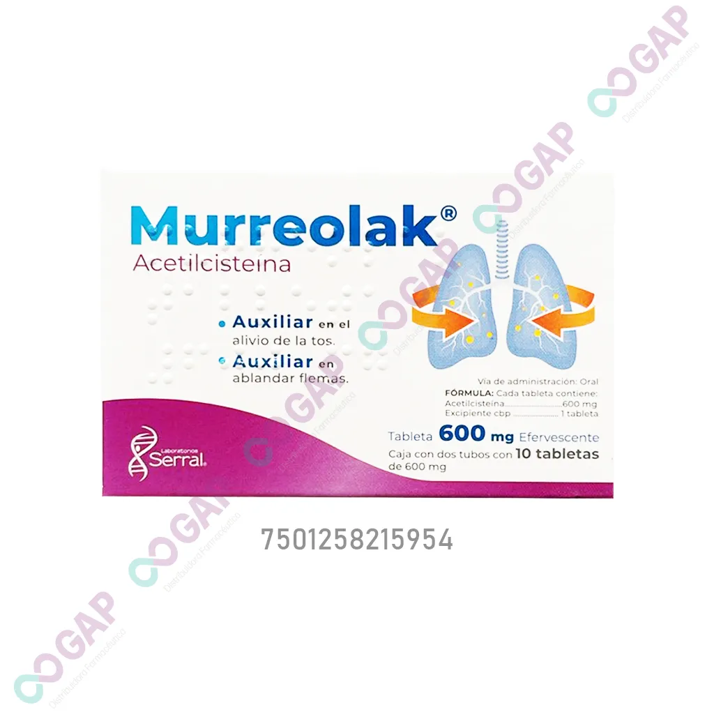 GE ACETILCISTEINA 600MG TAB EFERVECENTE MURREOLAK