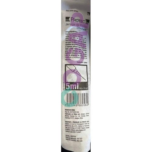 JERINGA NEDRA PROTEC 5ML 22G X 32 MM