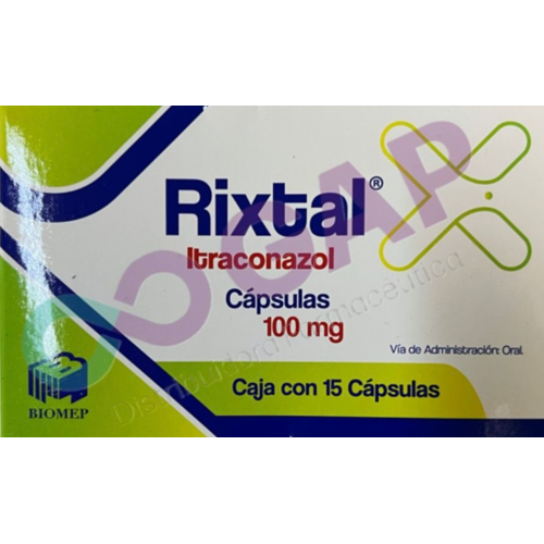 GE ITRACONAZOL RIXTAL 100 MG 15 CAPSULAS