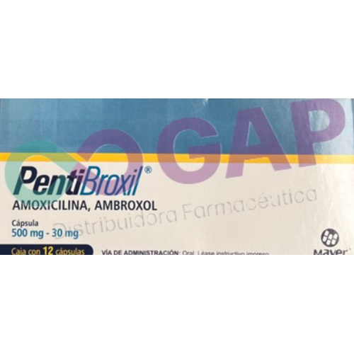 AMOXICILINA/AMBROXOL 500/30 MG PENTIBROXIL C/12 CAP