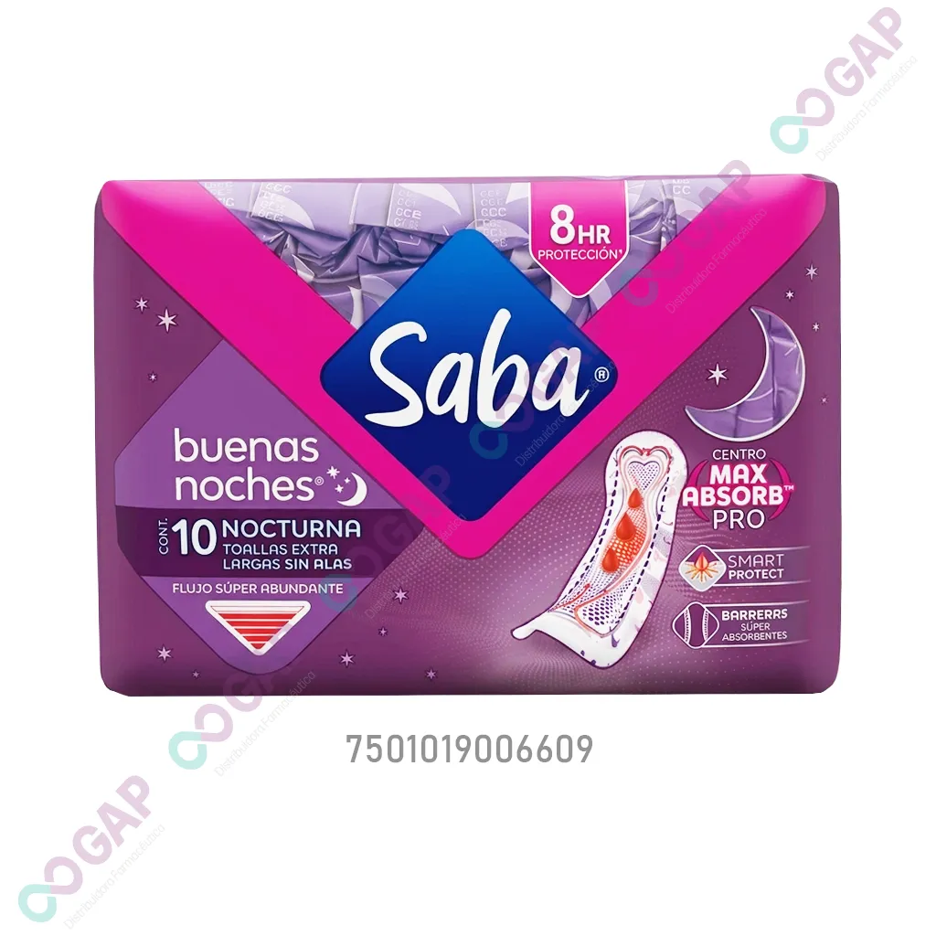 TOALLAS SABA BUENAS NOCHES PAQ C/10 PZS