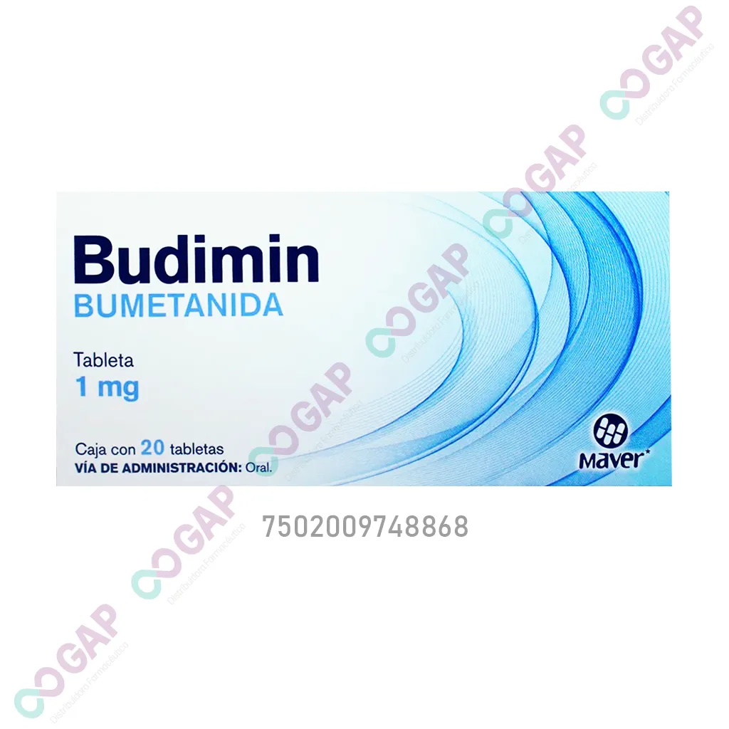BUMETANIDA, BUDIMIN 1 MG 20 TABLETAS