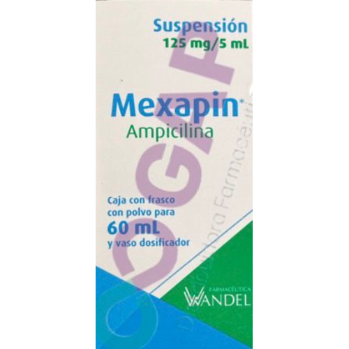 GE AMPICILINA MEXAPIN 125MG/5ML SUSP FCO 60 ML | Farmacias Rosa